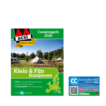 Cover ACSI campinggids Klein en Fijn-kamperen 2026