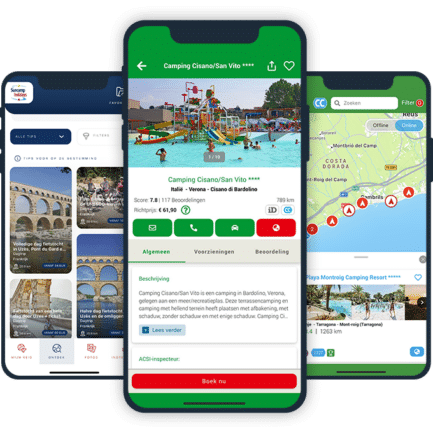 ACSI Apps ACSI campsite Europe app, CampingCard ACSI-app, Suncamp-app