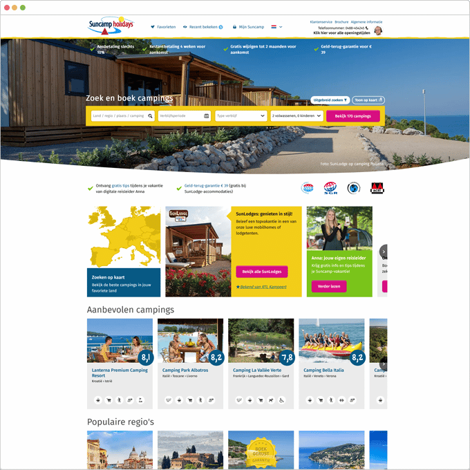 Suncamp website