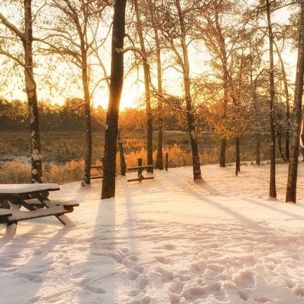 camping-camper-in-de-sneeuw