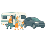 gezin-bij-auto-met-caravan-acsi-verzekering-onderweg
